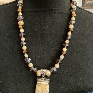 Elegant Beaded Necklace with Pendant